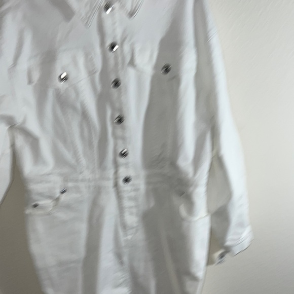 Eloquii women’s dress Sz 18 Oversized Denim Midi white baddie - Picture 8 of 12